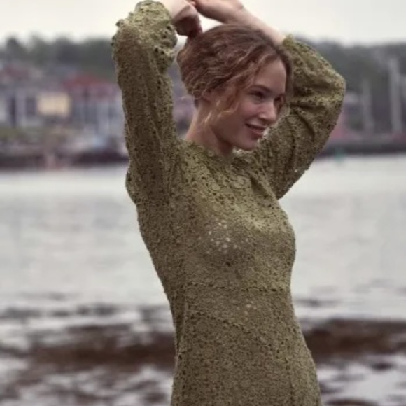 Doen Heirloom Angelique Dress, lace, poire verte, Large, NWT - Picture 5 of 11